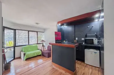 Park plaza brooklin, flat disponível para locação contendo 48m², 01 dormitório e 01 vaga de garagem.