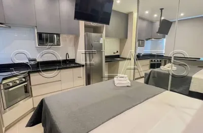 Studio apamas, apto disponível para locação contendo 28m² e 01 dormitório, localizado em moema.