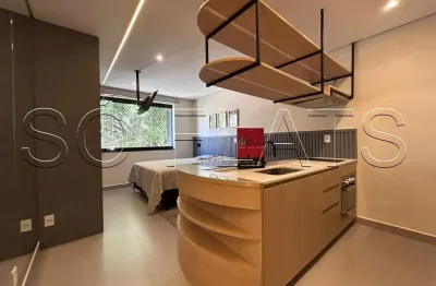 Studio moaci, apto todo equipado disponível para locação contendo 32m² e 1 dormitório.