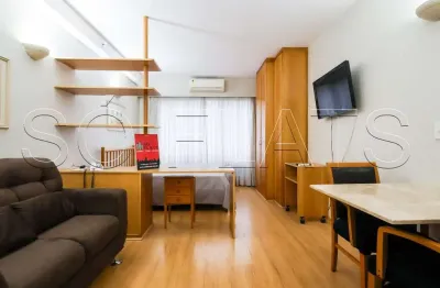 Studio no american loft contendo 32m², 1 dormitório e 1 vaga, para locação em perdizes.