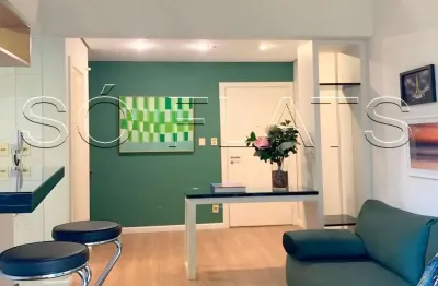 Flat international duplex com 1 dormitório e 1 vaga de garagem disponível para locação em moema