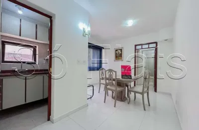 Usa Moema, flat disponível para locação contendo 50m², 01 dormitório e 01 vaga.