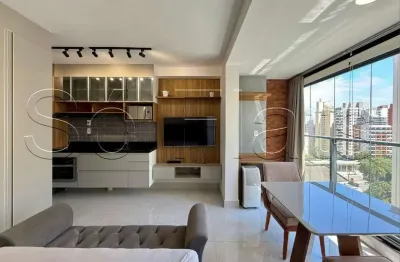 Studio mobiliado à venda no Campo Belo com varanda perto do metrô NeoHouse Campo Belo