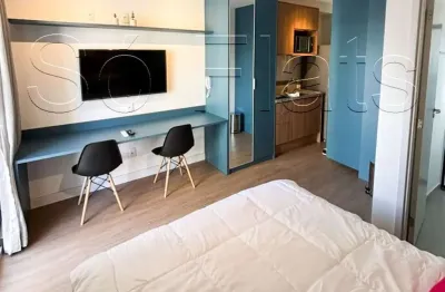 Studio mobiliado à venda no Brooklin com varanda próximo à Estação Brooklin