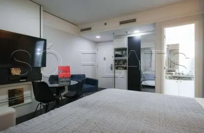 Apto em Moema disponível para locação com 30m², 1 dormitório e 1 vaga.