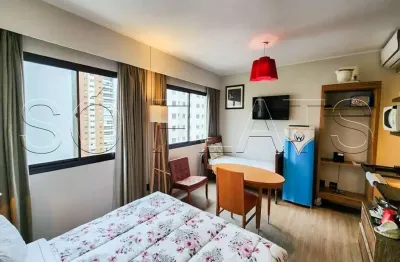 Flat mobiliado à venda em Moema no Slaviero | 26m², vaga e serviços completos