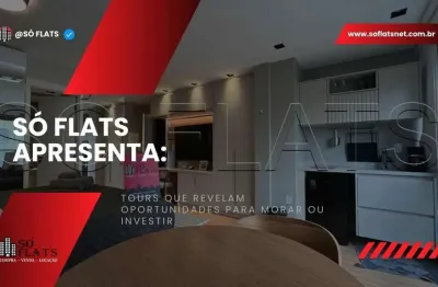 Studio mobiliado no Itaim Bibi para morar ou investir, varanda e lazer completo