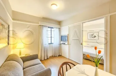 Flat à venda no Jardim Paulista, 32m², mobiliado, com vaga e alto potencial de investimento