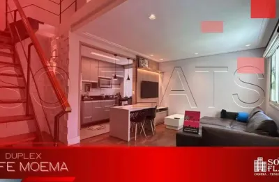 Flat Duplex à venda em Moema, mobiliado, 63m², 2 dormitórios, vaga, Life Moema