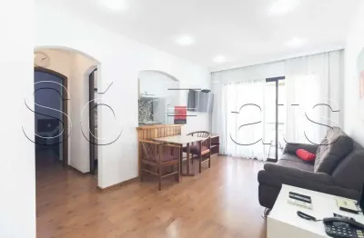 Flat à venda no Jardim Paulista, 52m², mobiliado, 1 vaga, próximo à Av. Paulista