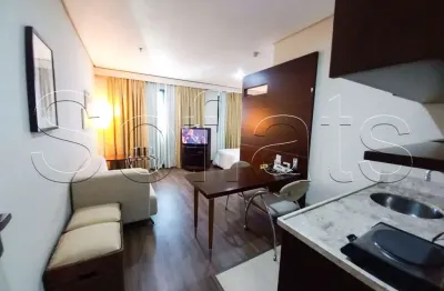 Studio mobiliado no Transamerica Nações Unidas com vaga na Chácara Santo Antônio