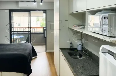 Studio mobiliado à venda no Brooklin, 25m², varanda, lazer completo, perto do Metrô