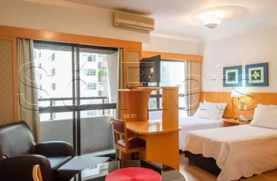 Flat mobiliado no Jardim Paulista, 29m² com vaga, a 300m da Avenida Paulista