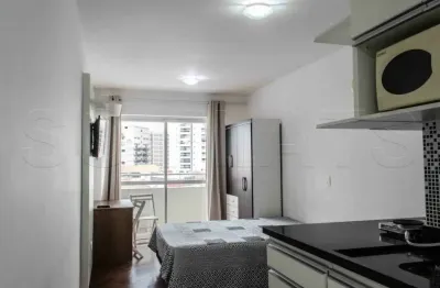 New studio, flat com 1 dormitório e 1 vaga próximo a faria lima, disponível para locação.