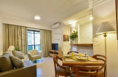 Flat mobiliado no itaim bibi com 1 dormitório com vista para avenida faria lima disponível locação