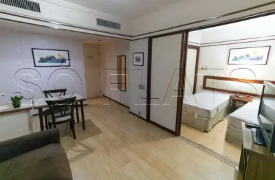 Flat mobiliado no jd. paulista, zona nobre, com 1x dormitórios mobiliado, com serviços vaga.