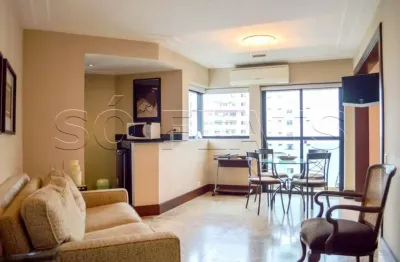 Apartamento mobiliado com 1x dormitório com 45m² com sala avarandada próximo da avenida paulista.
