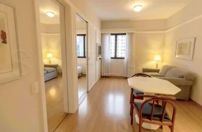 Flat mobiliado reformado, com 1 dormitório em andar alto no jardim paulista.