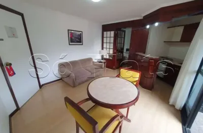 Apto mobiliado com 1x dorm no coração de higienópolis linda vista para o estádio pacaembu.