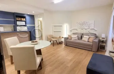 Flat para locação no la residence paulista, contendo 38m², 1 dormitório e 1 vaga de garagem.