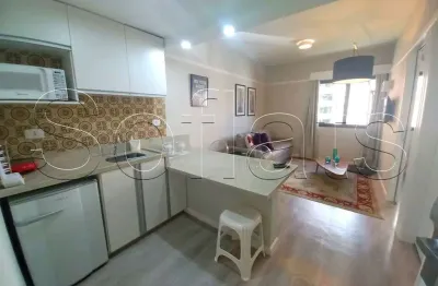 Apto no ninety para locação com 33m², 1 dormitório e 1 vaga de garagem nos jardins.