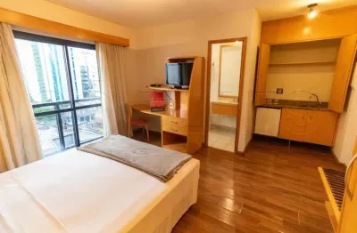 Flat interative para locação com ótima localidade, 1 dorm. e 1 vaga de garagem.