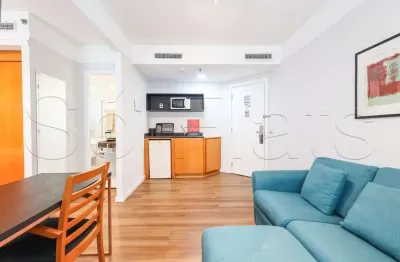 Flat para locação no mercure são paulo privilege contendo 33m², 1 dormitório e 1 vaga de garagem.