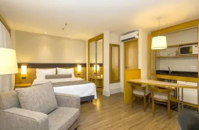 Flat transamérica faria lima com 43m², 2 dormitórios e 1 vaga para locação.