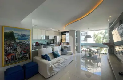 Apartamento vista mar mobiliado 105m² 2 suítes - barra da tijuca posto 5