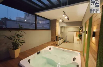 Cobertura com 3 dormitórios à venda, 191 m² por r$ 1.802.000,00 - campo grande - santos/sp