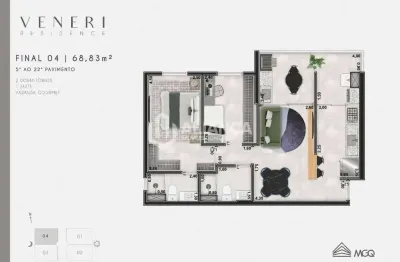 Apartamento com 2 quartos à venda no Marapé, Santos 