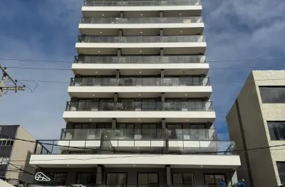 Apartamento quarto e sala com varanda gourmet e vista total do mar