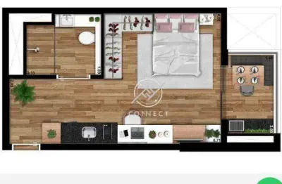 Apartamento com 1 dormitório à venda, 35 m² por r$ 550.000,00 - brooklin - são paulo/sp