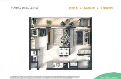 Apartamento com 2 dormitórios à venda, 44 m² por r$ 360.652,00 - morumbi - são paulo/sp
