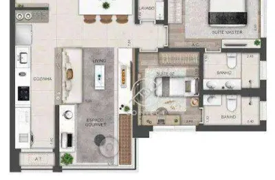 Apartamento com 2 dormitórios à venda, 80 m² por r$ 1.518.762,15 - brooklin - são paulo/sp