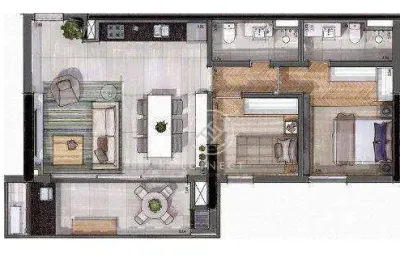 Apartamento com 2 dormitórios à venda, 78 m² por r$ 1.250.000,00 - brooklin - são paulo/sp