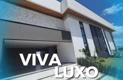 &#128081; arquitetura imponente e luxo: casa 4 suítes master com piscina borda infinita em condomínio resort!