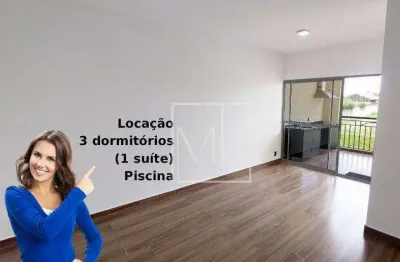 Apartamento para locação, 3 dormitórios (1 suíte), planejados, piscina, 86m² - $4.500/mês – vila giglio – atibaia/sp