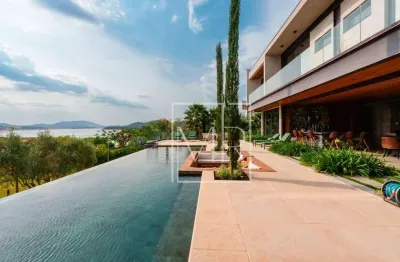 Mansão de frente à represa com 7 suítes à venda, 1100 m² por r$ 19.000.000 - piracaia - piracaia/sp