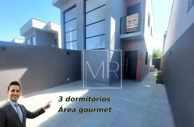 Casa nova para locação, 3 dormitórios (1 suíte), área gourmet, 105m² - $4.500 – v. petrópolis – atibaia/sp
