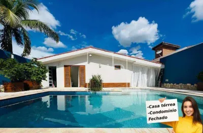 Casa térrea, para venda ou locação, 2 suítes, piscina, condomínio fechado, 230m². Venda: $1.400.000 – Locação: $7.500 - Recanto dos Ipês – Atibaia/SP