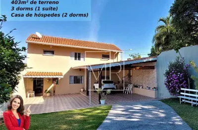 Casa para locação ou venda, 3 dormd (2 suítes) + Casa de hóspedes c/ 2 dorms – 256m² - Locação: $6.500 – Venda: $1.095.000 – Jd. do Lago – Atibaia/SP