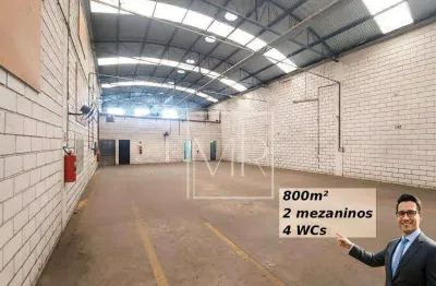 Galpão para locação, 800m², 4 banheiros, vestiário, 2 mezaninos - $13.000 – Distrito Industrial - Bom Jesus dos Perdões/SP