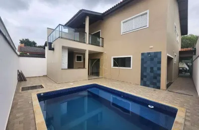 Sobrado com 5 dormitórios sendo 2 suítes e piscina privativa no condomínio pinheiros de tremembe