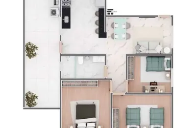 Apartamento com 3 quartos à venda na Rua das Alfazemas, Jardim das Flores, Ibirité