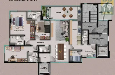 Apartamento para venda em natal, tirol, 3 dormitórios, 3 suítes, 4 banheiros, 2 vagas