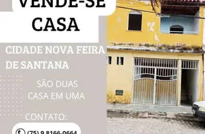 Casa residencial para venda em rua pública, cidade nova, feira de santana, 1 suíte, 1 sala, 3 banheiros, 1 vaga, 200m² área total.