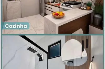 Lançamento casa residencial para venda no condominio moradas papagaio, papagaio, feira de santana, 2 quarto, 1 sala, 1 banheiro, 1 vaga 45,28 m² área