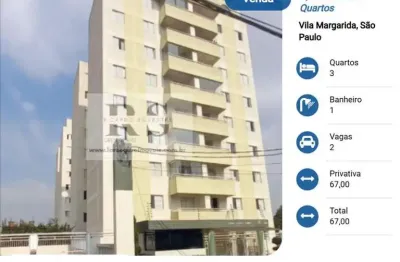 Apartamento 3 quartos para venda em são paulo, vila margarida, 3 dormitórios, 1 banheiro, 2 vagas