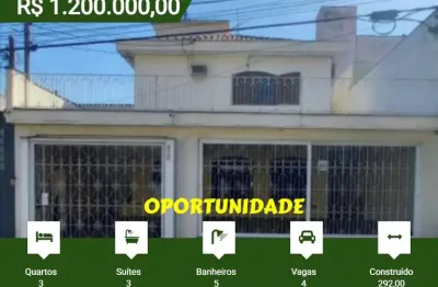 Casa 3 dormitórios para venda em são paulo, chácara belenzinho, 3 dormitórios, 3 suítes, 5 banheiros, 4 vagas